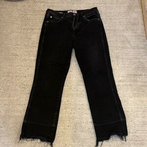 AMO Dark Ankle Jeans with Raw Hem